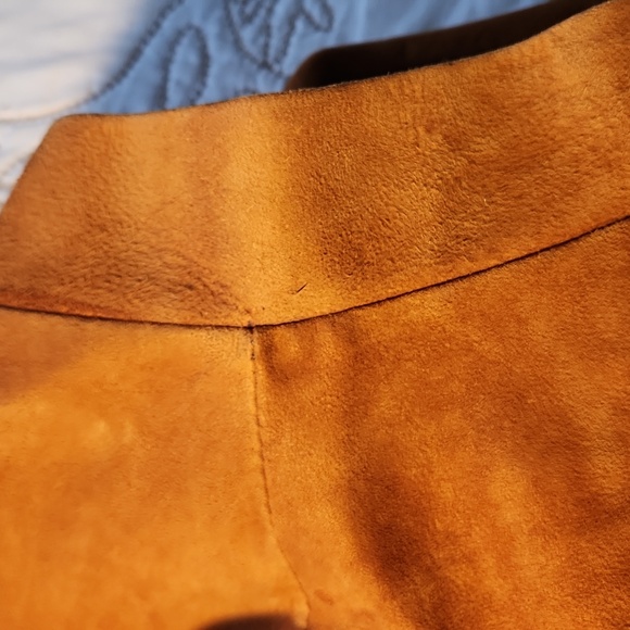 Vtg 70s Western Santa Fe Leather Company Suede Pullover Short Sleeve Medium - Picture 8 of 12